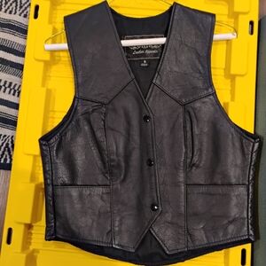 Unik Black Leather Vest